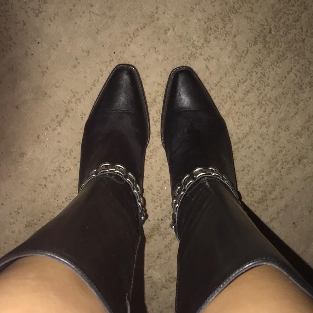Black boots.